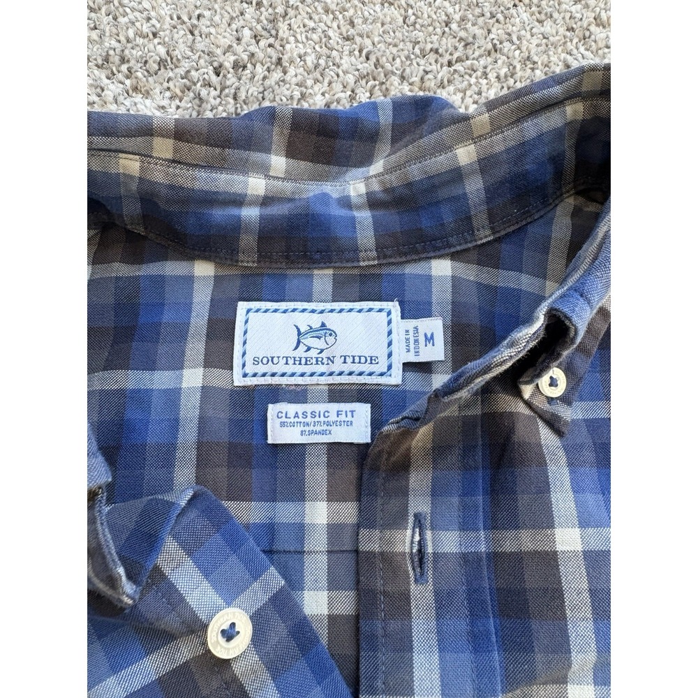 Southern Tide Shirt Mens Size Medium Button Down Plaid Long Sleeve Classic‎ Fit - Picture 4 of 6